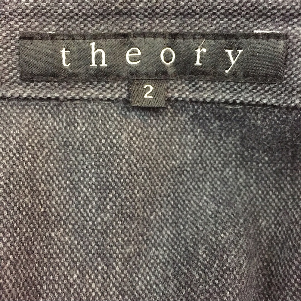 Theory Jacket Blazer Gray Button Down Size 2 - image 8